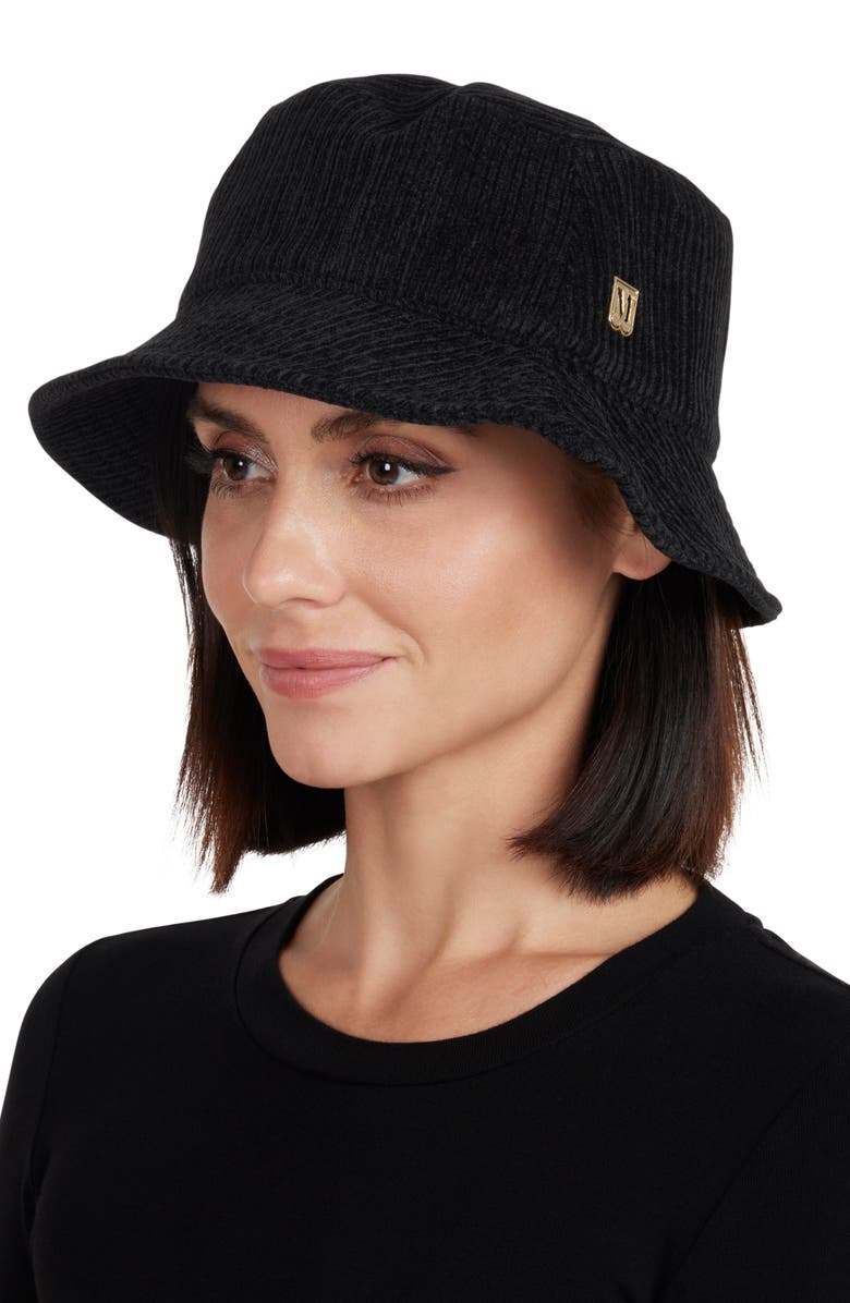 Bruno Magli Corduroy Cotton Bucket Hat, Alternate, color, Black