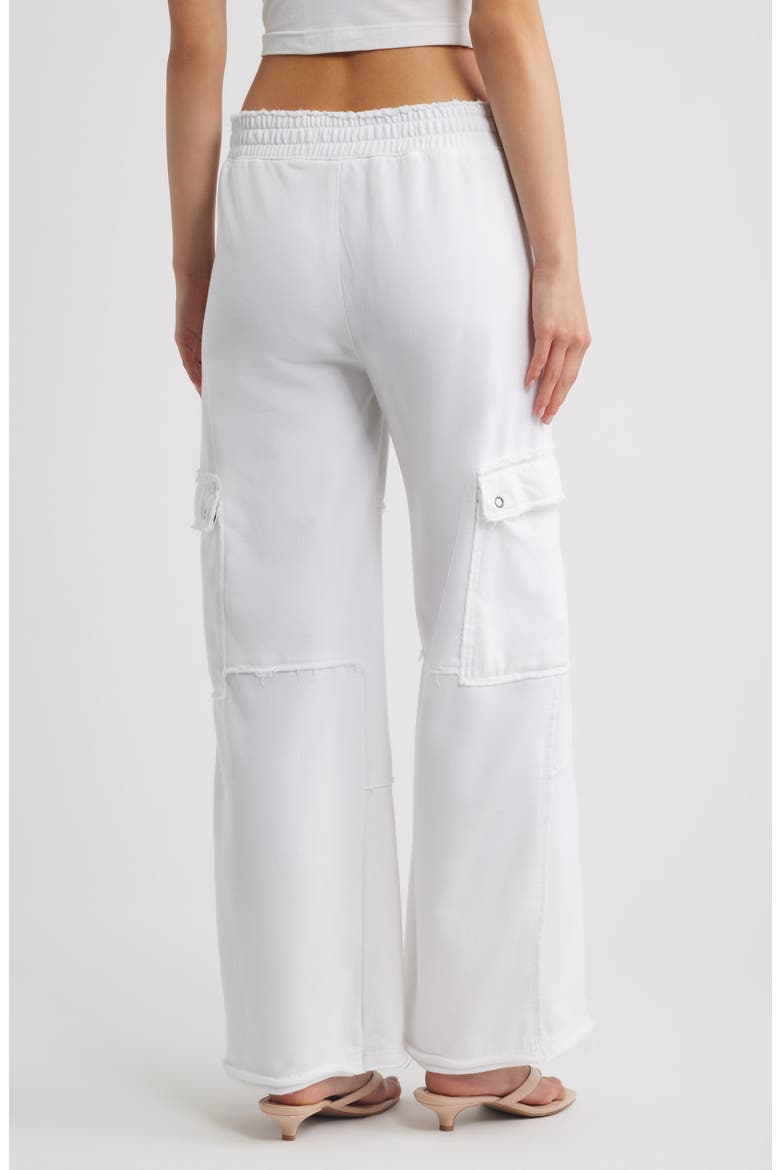 High Waist Wide Leg Cargo Jeans, Alternate, color, WHITE
