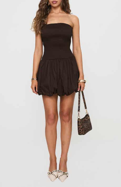 Princess Polly Bonjour Smocked Strapless Bubble Hem Minidress