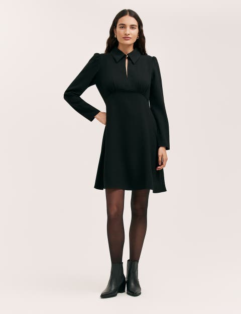Sabine Long Sleeve Collared Short Dress
