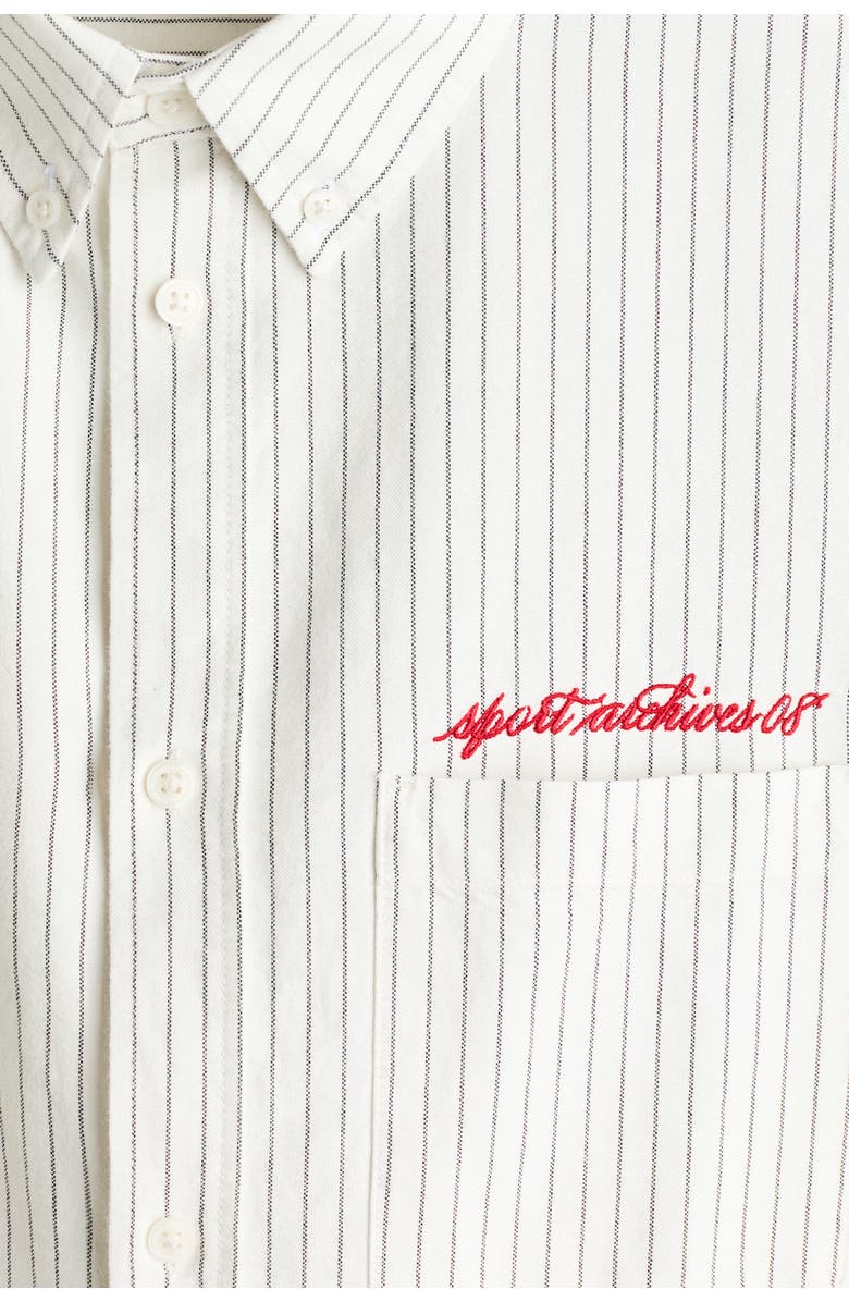 H&M Loose-fit oxford shirt, Alternate, color, White/Striped