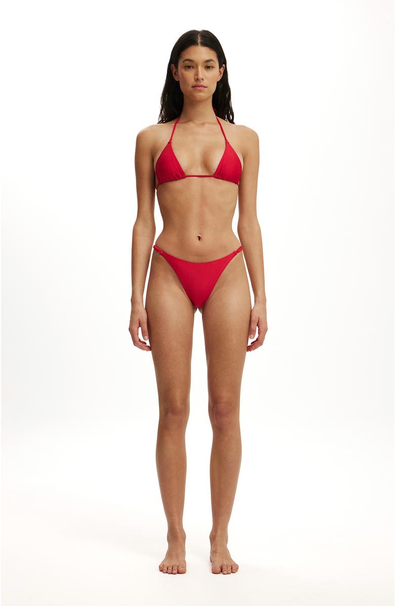 Body Women's Micro String Triangle Bikini Top, Alternate, color, Spicy Red Shimmer