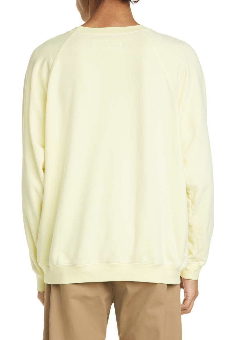 Lightweight Crewneck Raglan Sweatshirt, Alternate, color, PALE YELLOW
