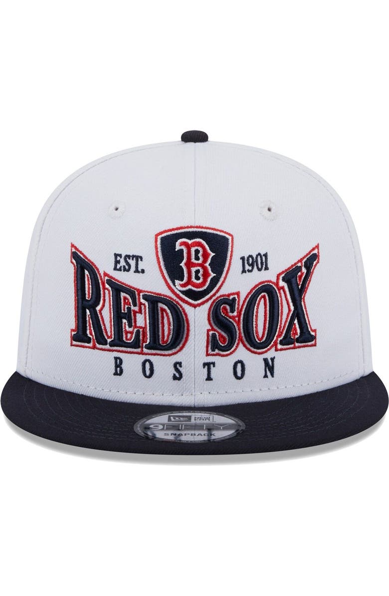 New Era Men's New Era White/Navy Boston Red Sox Crest 9FIFTY Snapback Hat, Alternate, color, 
