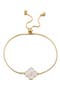 Mother of Pearl Initial Clover Bracelet