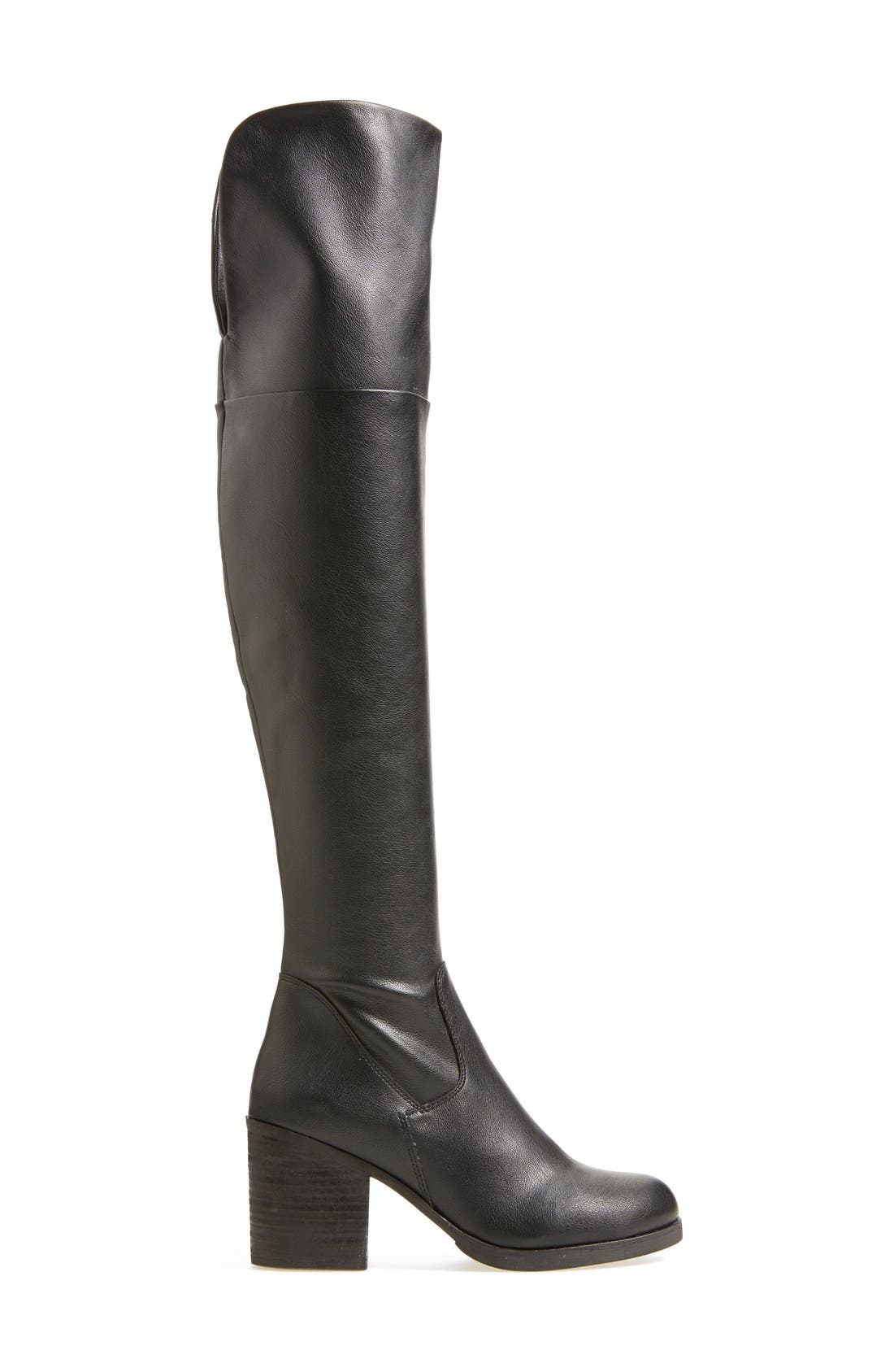 'Odyssey' Over the Knee Boot, Alternate, color, BLACK