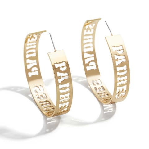 x Baublebar San Diego Padres Large Cutout Hoop Earrings