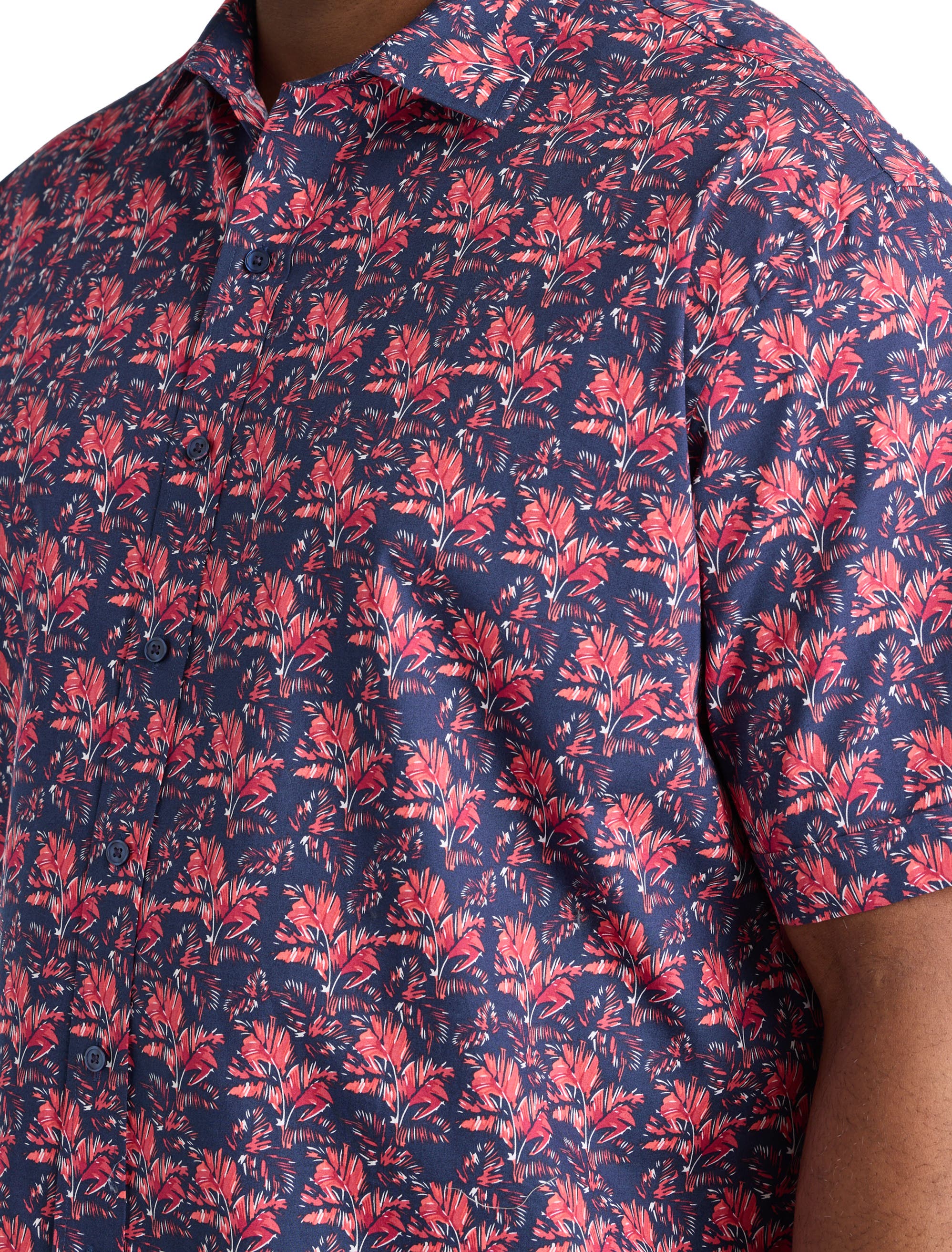 Big & Tall Sketch Leaf Print Sport Shirt - image 2