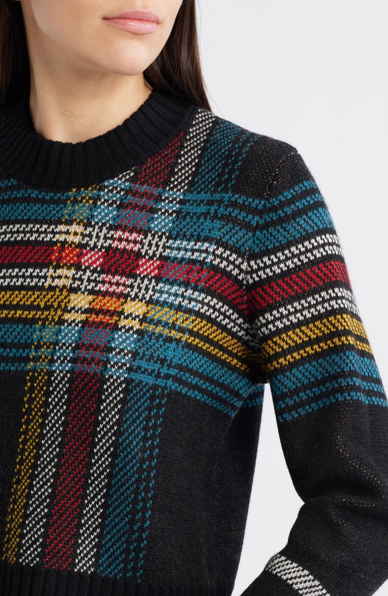 Pendleton Plaid Jacquard Merino Wool Crewneck Sweater, Alternate, color, 