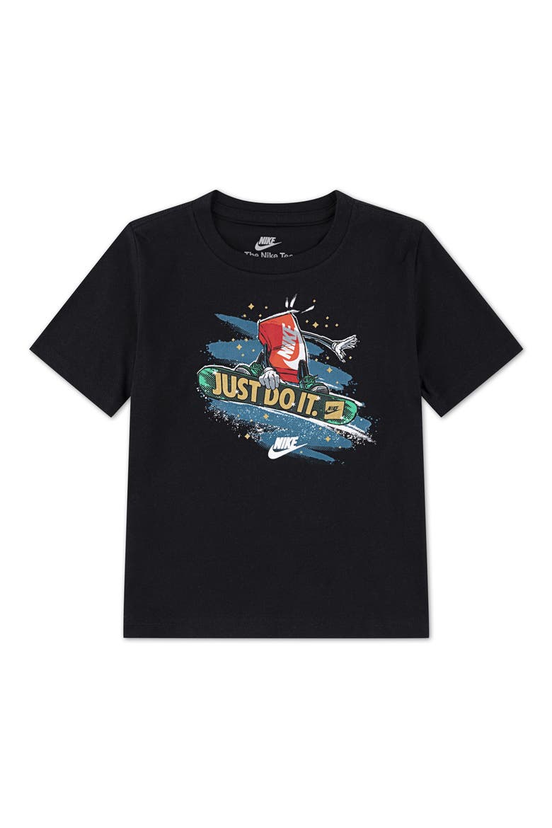 Kids' Snowboard Boxy Graphic T-Shirt, Main, color, BLACK