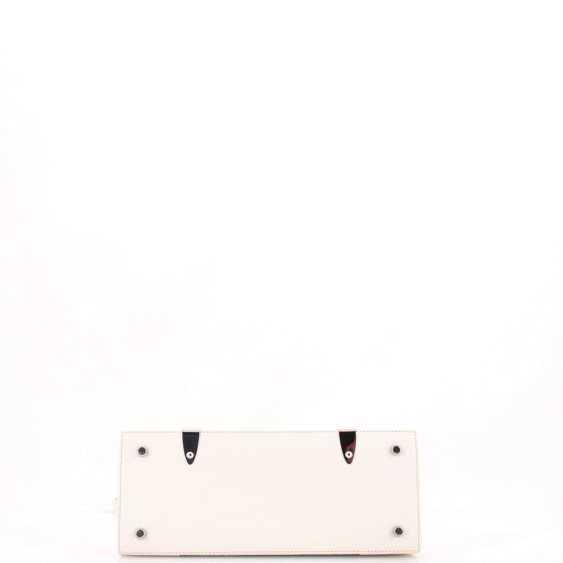 Pre-Owned Goyard Saigon Top Handle Bag Coated Canvas with Leather PM, Alternate, color, White