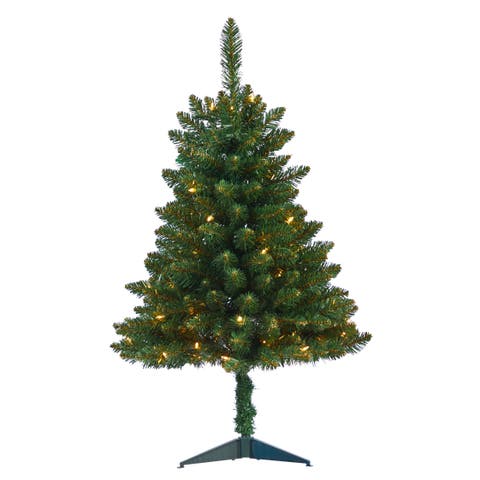 3-ft Northern Rocky Spruce Artificial Christmas Tree with 50 Clear Lights and 154 Bendable Branches