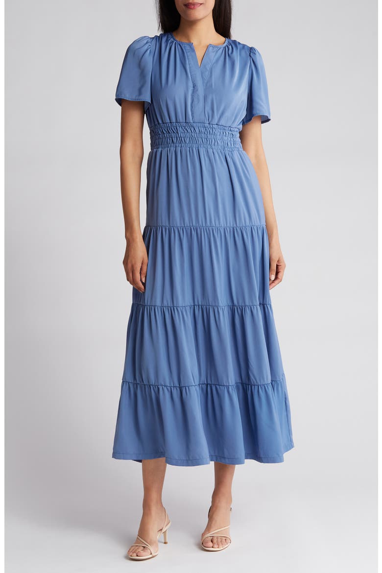 Rio Tiered Maxi Dress, Main, color, DUTCH BLUE