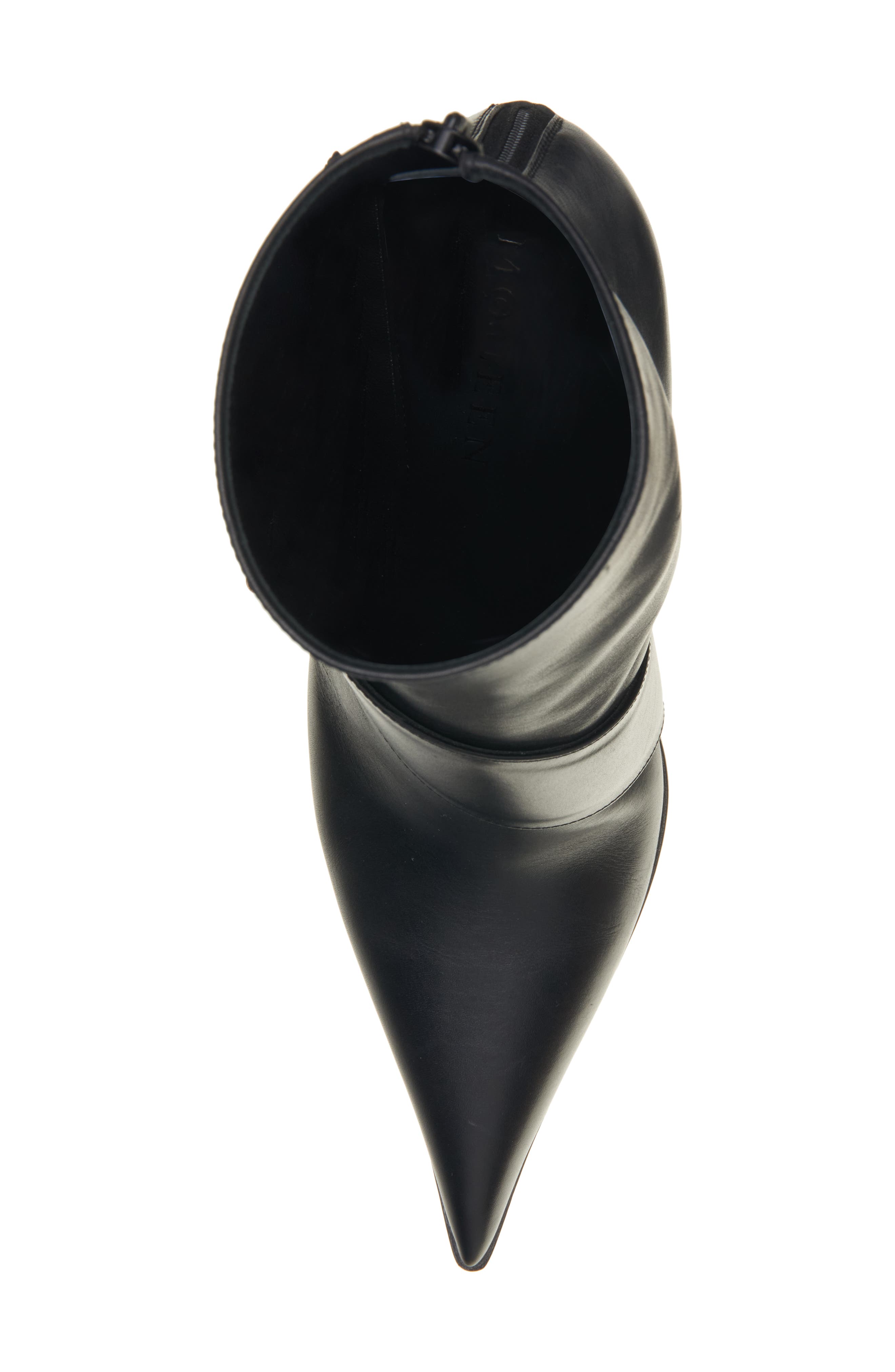 McQueen Heron Pointed Toe Bootie, Alternate, color, Black/ Silver