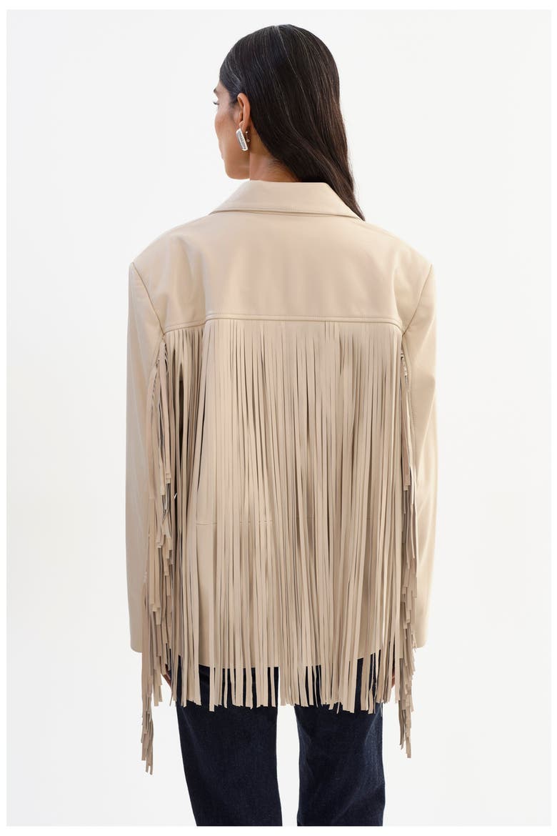 Rianne | Leather Fringe Jacket, Alternate, color, Bone