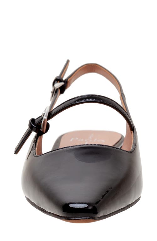 Linea Paolo Celeste Slingback Pointed Toe Flat In Black