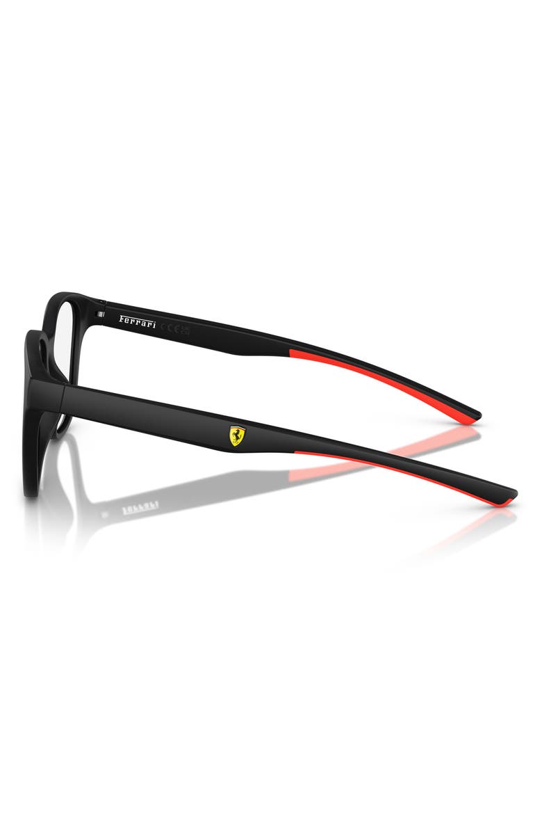 Scuderia Ferrari 54mm Round Optical Glasses, Alternate, color, Matte Black