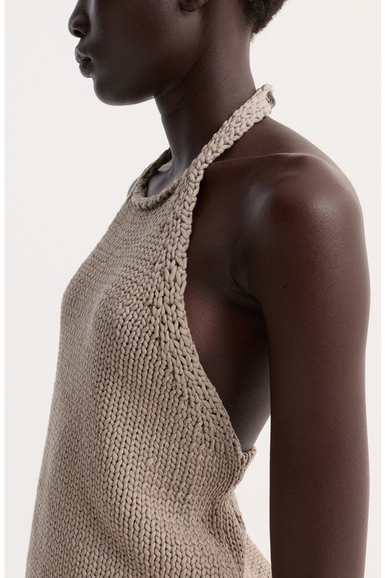 Chunky Cotton Halter Top, Alternate, color, STONE