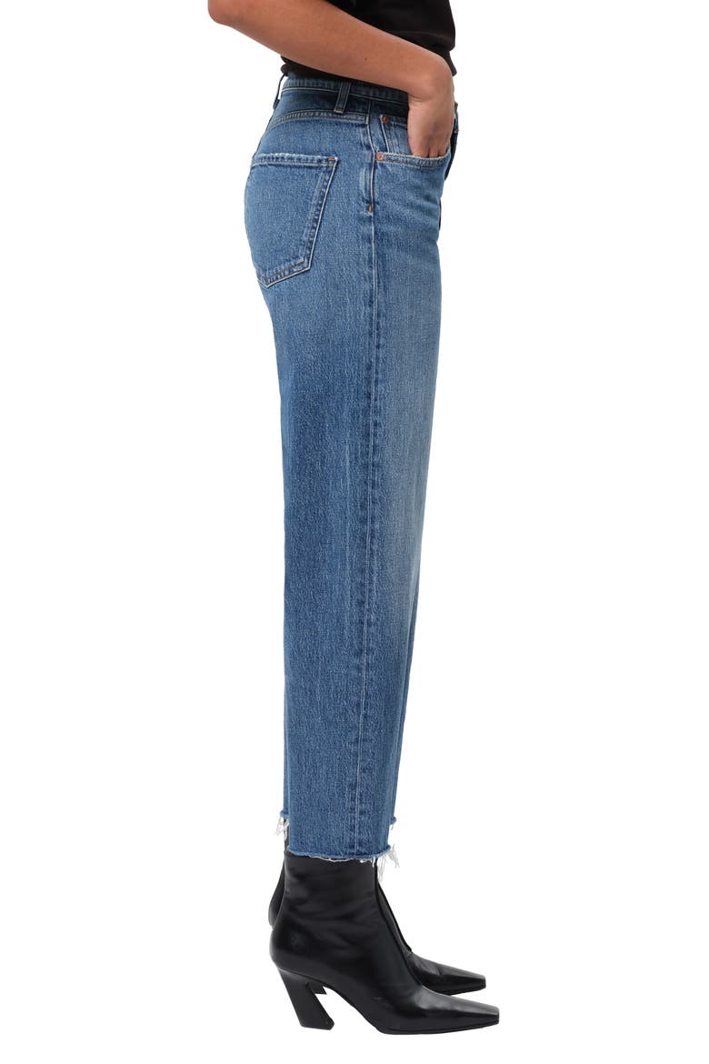 Ren Raw Hem High Waist Ankle Wide Leg Jeans, Alternate, color, CHORD
