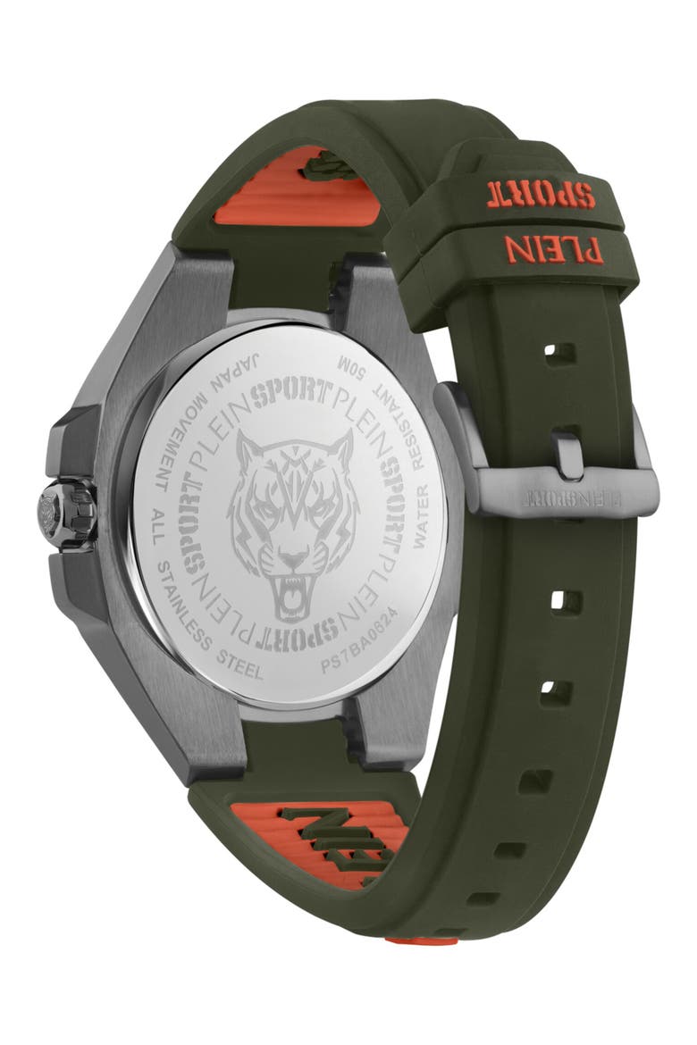 Tigermaster Quartz Silicone Strap Watch, 47mm, Alternate, color, GUN