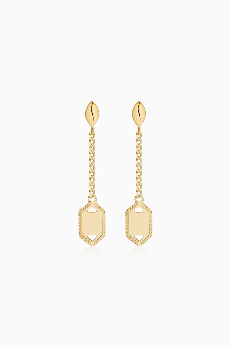 14K Gold Anthem Drop Earrings, Alternate, color, Yellow Gold