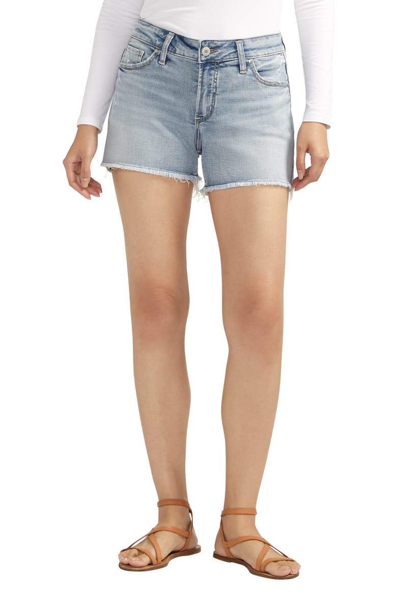 Suki Americana Mid Rise Shorts, Main, color, INDIGO