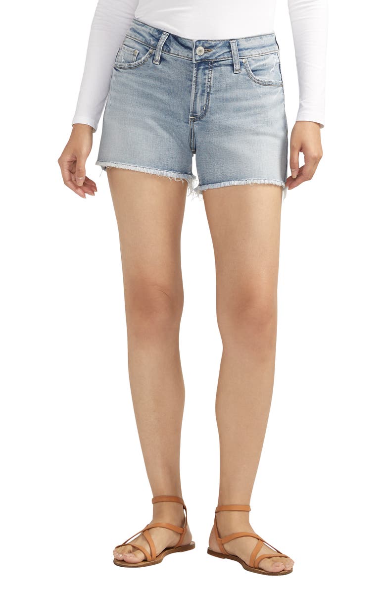 Silver Jeans Co. Suki Americana Mid Rise Shorts, Main, color, Indigo