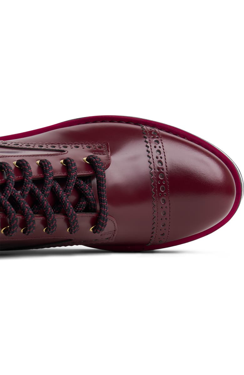 The Office of Angela Scott Ms. Chicago Cap Toe Platform Wedge Bootie, Alternate, color, Bordeaux