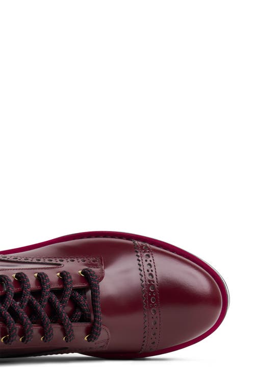 The Office Of Angela Scott Ms. Chicago Cap Toe Platform Wedge Bootie In Burgundy