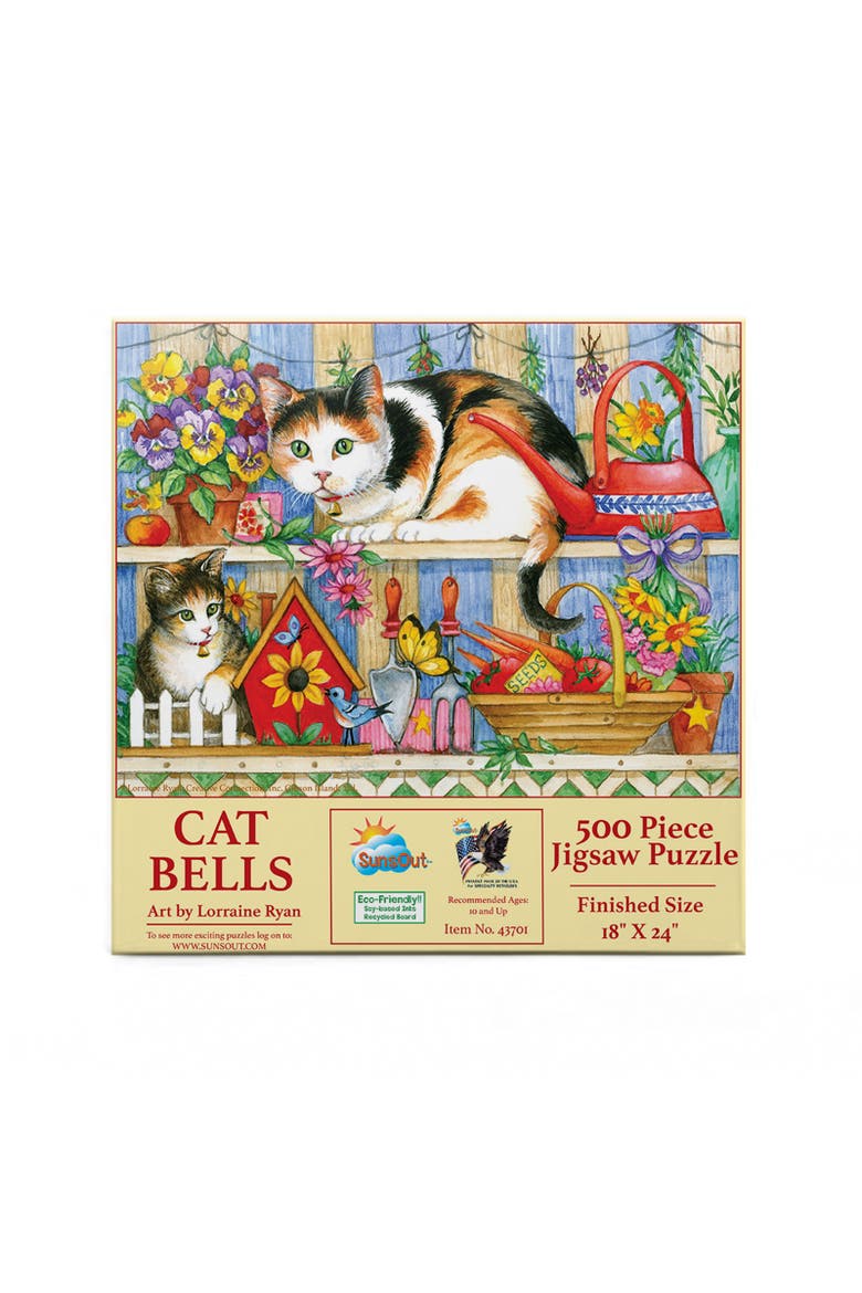 Cat Bells 500 piece Jigsaw Puzzle for Adults, Alternate, color, Multicolor