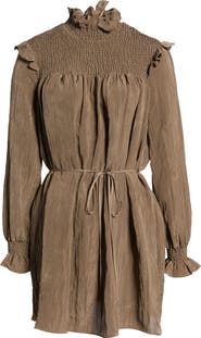 French Connection Boza Smock Detail Long Sleeve Dress