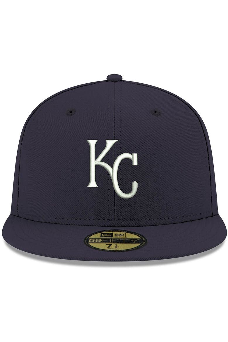 Men's New Era Navy Kansas City Royals White Logo 59FIFTY Fitted Hat, Alternate, color, Navy