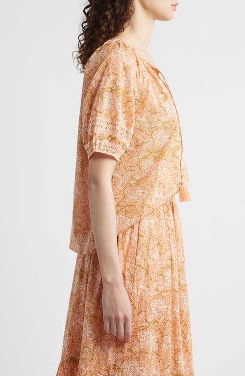 Cleobella Johana Print Tie Neck Top In Cecil Blush Print