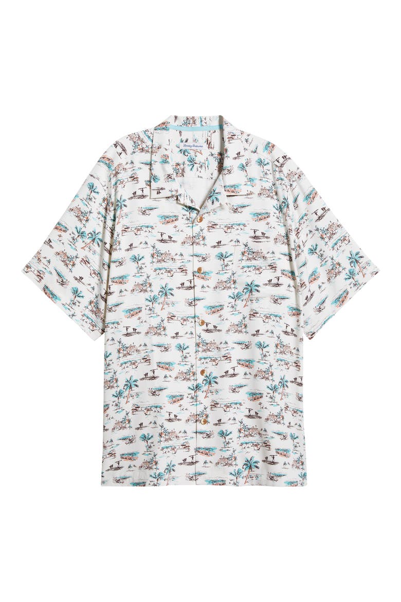 Casablanco Silk Camp Shirt, Main, color, COCONUT CREAM