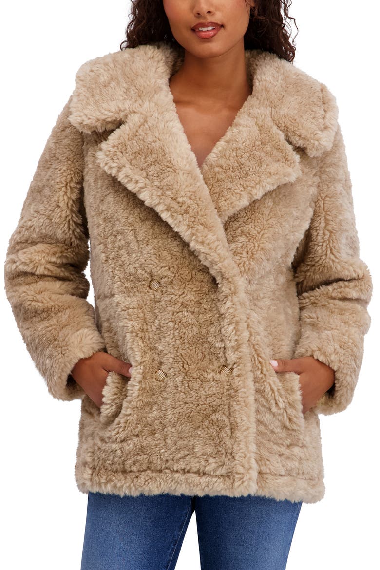 Faux Shearling Coat, Main, color, IVORY