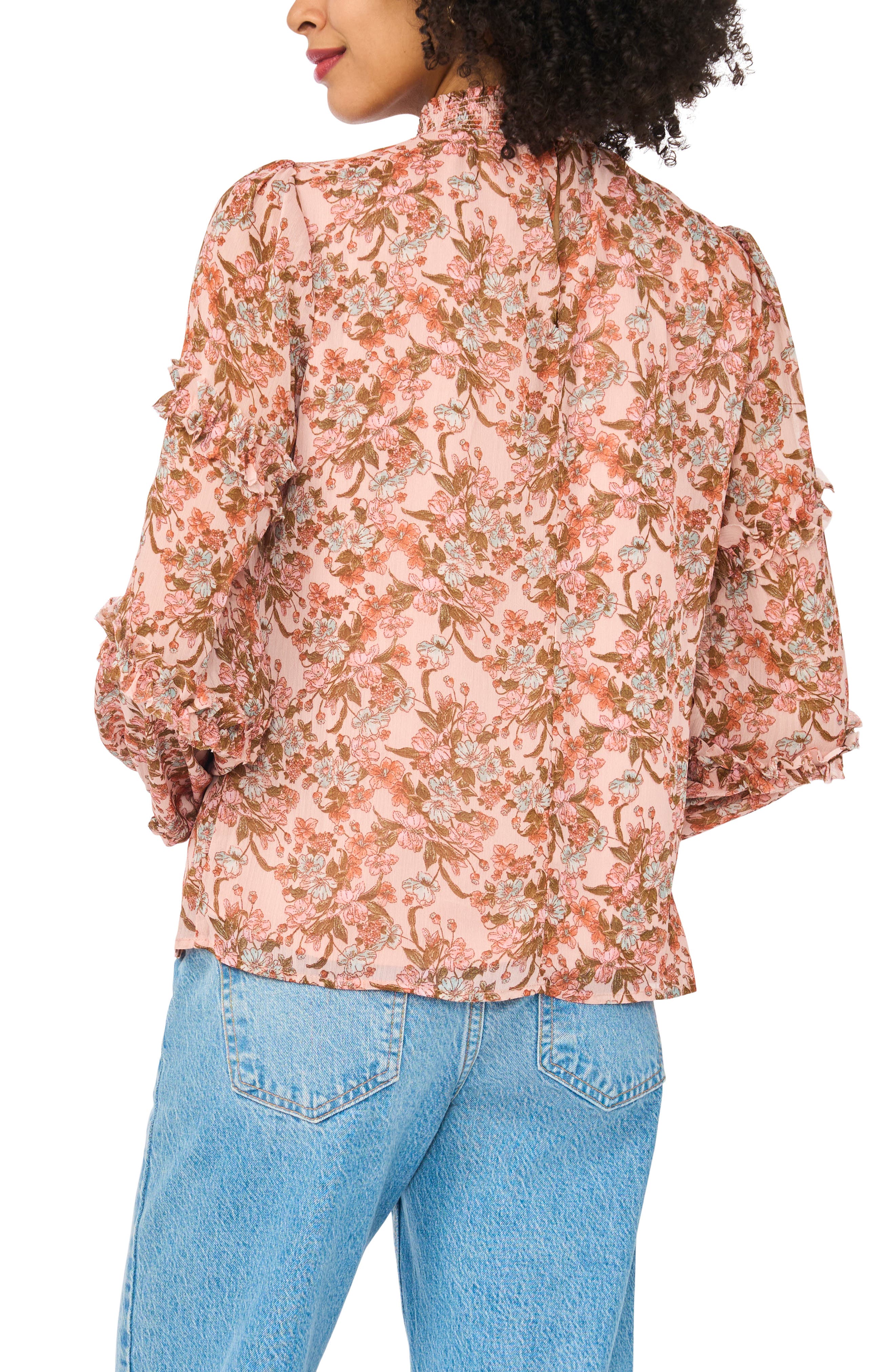 Floral Print Ruffle Top - image 2
