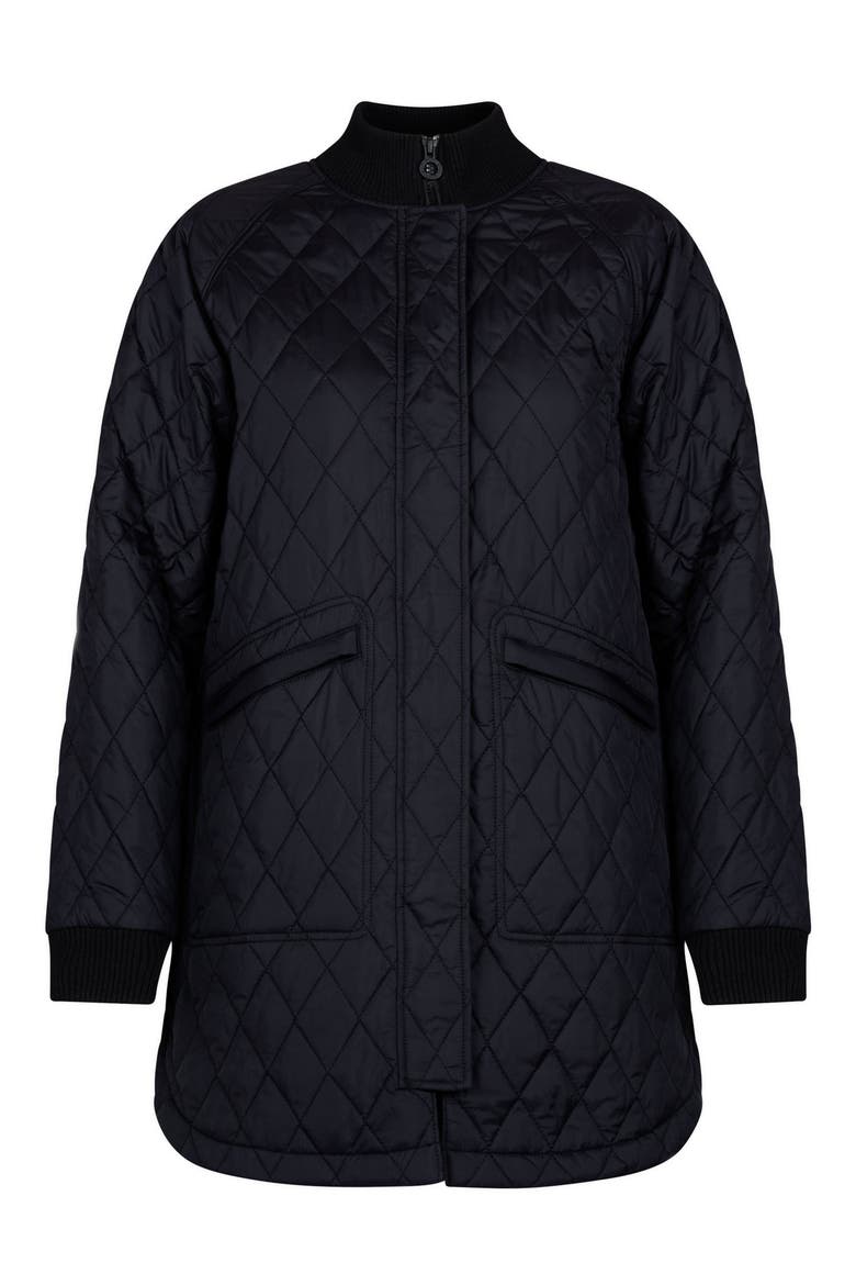 Quilted Water Repellent Nylon Bomber Jacket, Alternate, color, BLACK BEAUTY