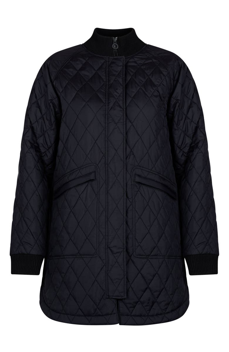 Lole Quilted Water Repellent Nylon Bomber Jacket, Alternate, color, Black Beauty