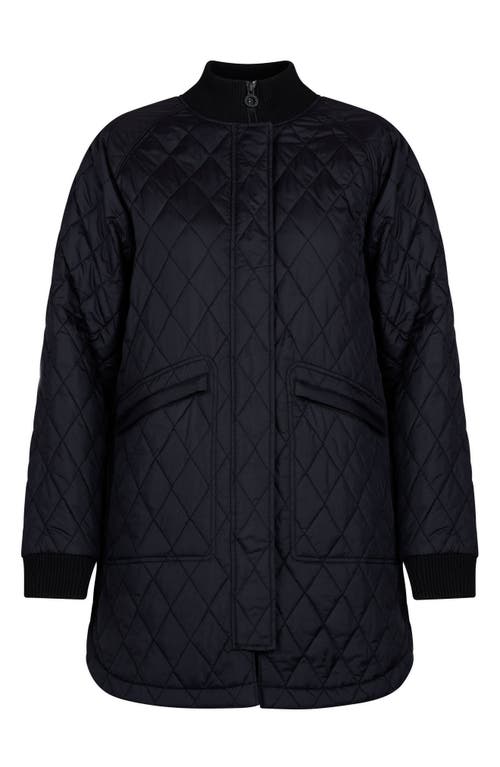 Lole Quilted Water Repellent Nylon Bomber Jacket In Black
