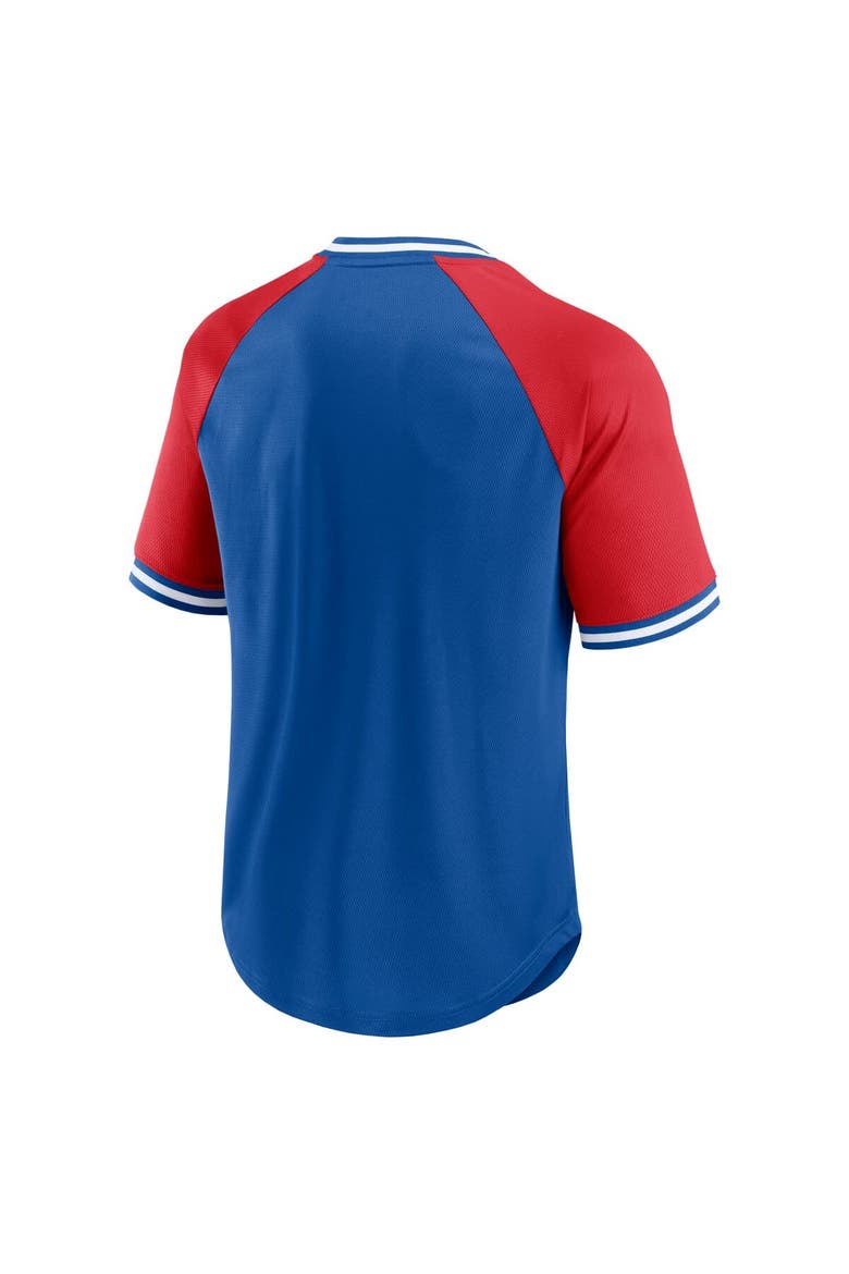 Men's Fanatics Royal/Red New York Giants Hashmark Raglan T-Shirt, Alternate, color, Royal