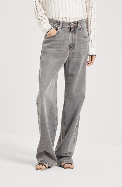 Brunello Cucinelli Contemporary Loose Trousers In Grey Denim