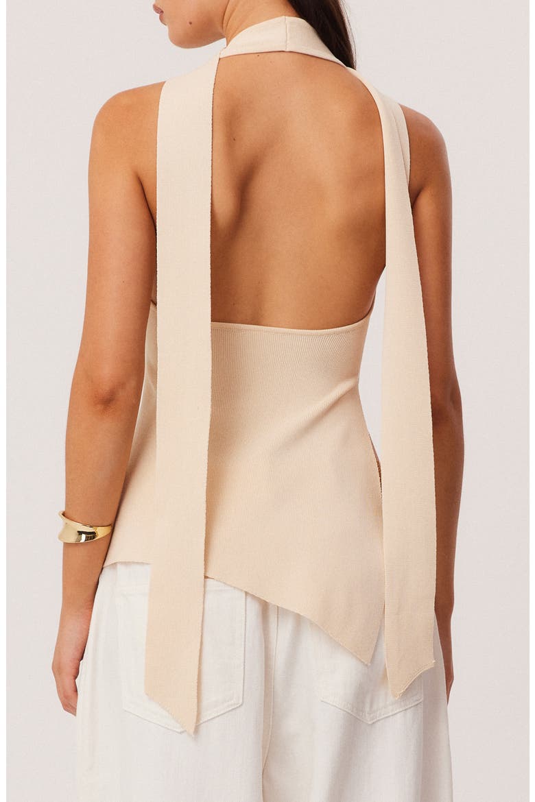 Naia Scarf Halter Sweater Tank, Alternate, color, SAND