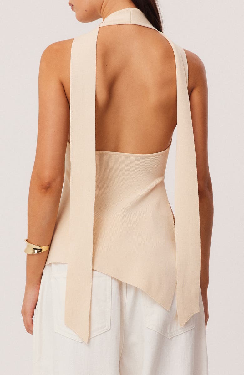 SNDYS Naia Scarf Halter Sweater Tank, Alternate, color, Sand