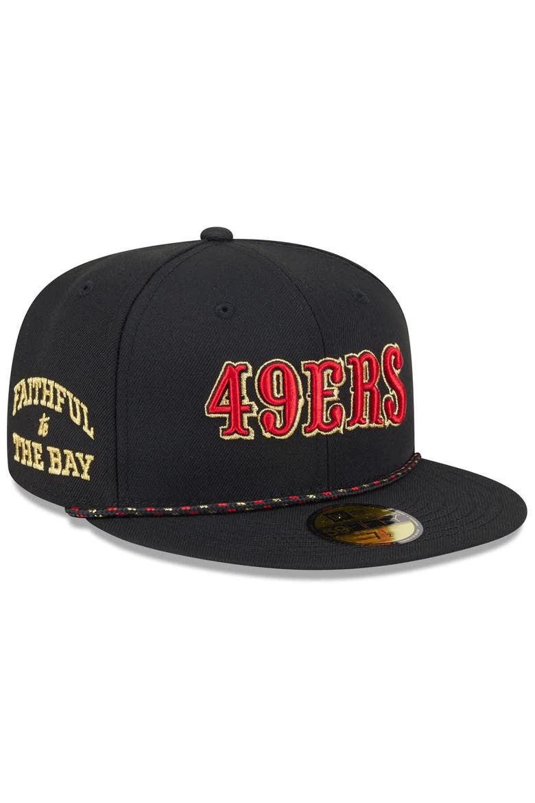 Men's New Era  Black San Francisco 49ers 2025 Rivalries Collection Sideline Rope 59FIFTY Fitted Hat, Alternate, color, Black