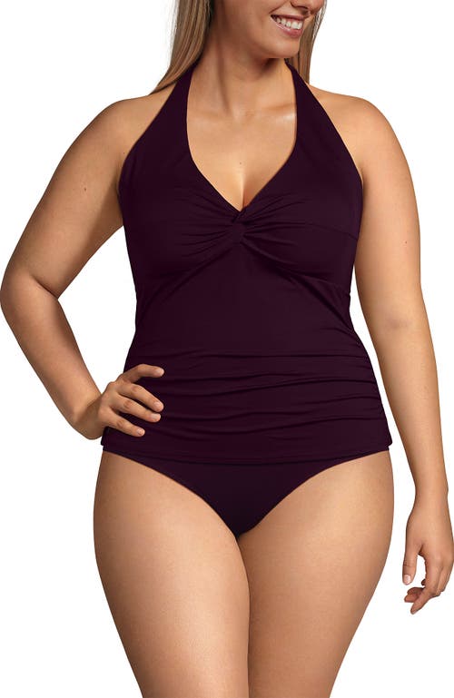 Lands' End Twist Halter Tankini Top In Black