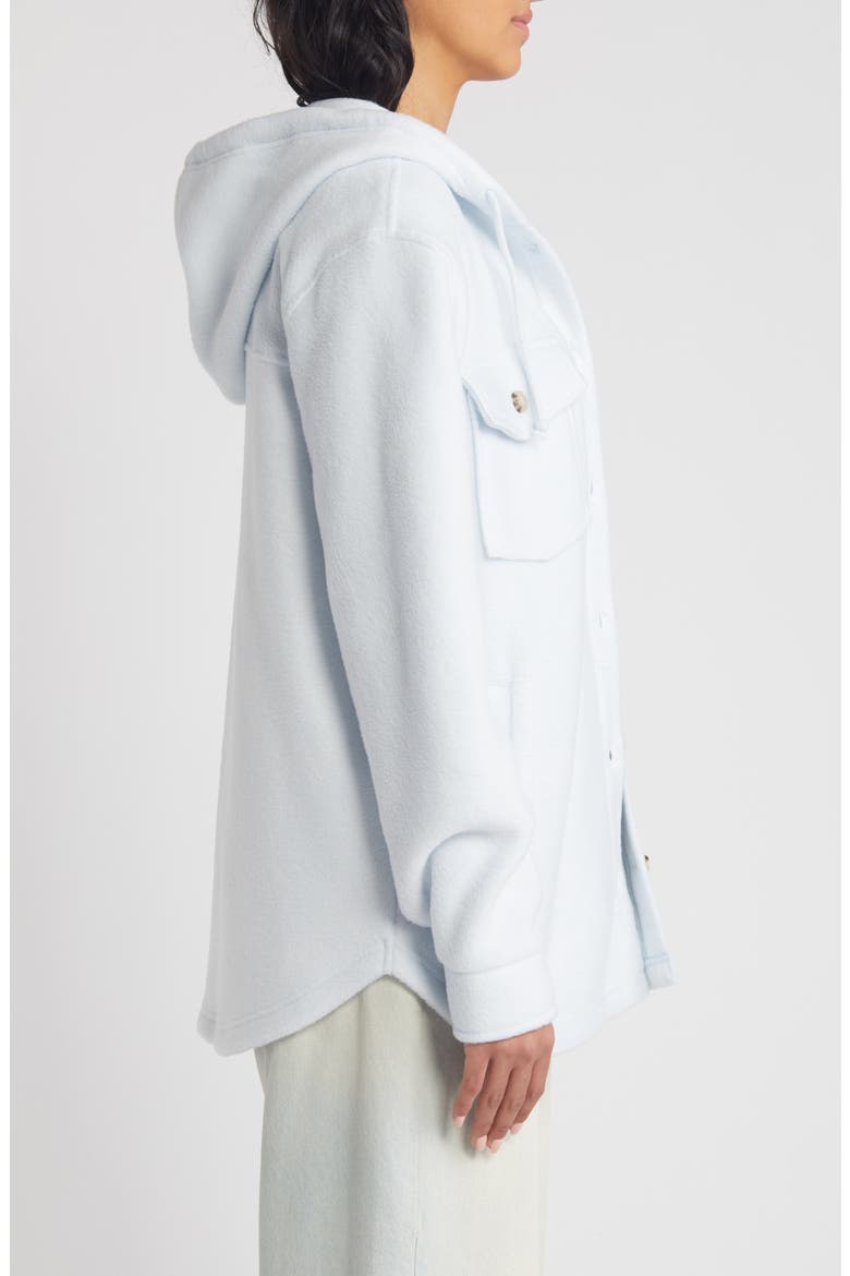 Hooded Fleece Shacket, Alternate, color, GRAY DAWN
