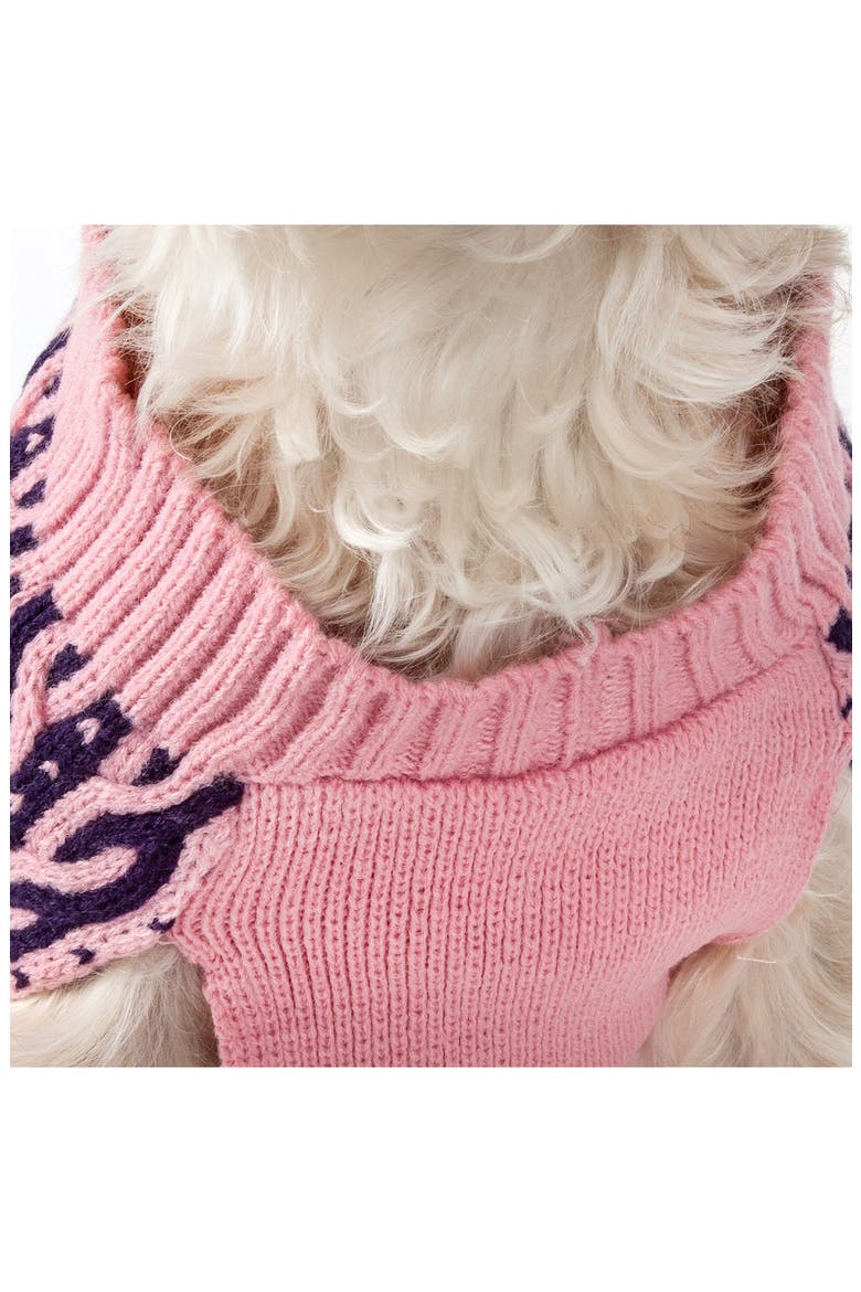 Harmonious Dual Weave Sweater - Small, Alternate, color, PINK AND NAVY BLUE
