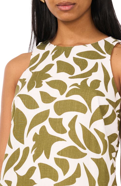 HALOGENR HALOGEN(R) ABSTRACT PRINT LINEN BLEND TRAPEZE MINIDRESS