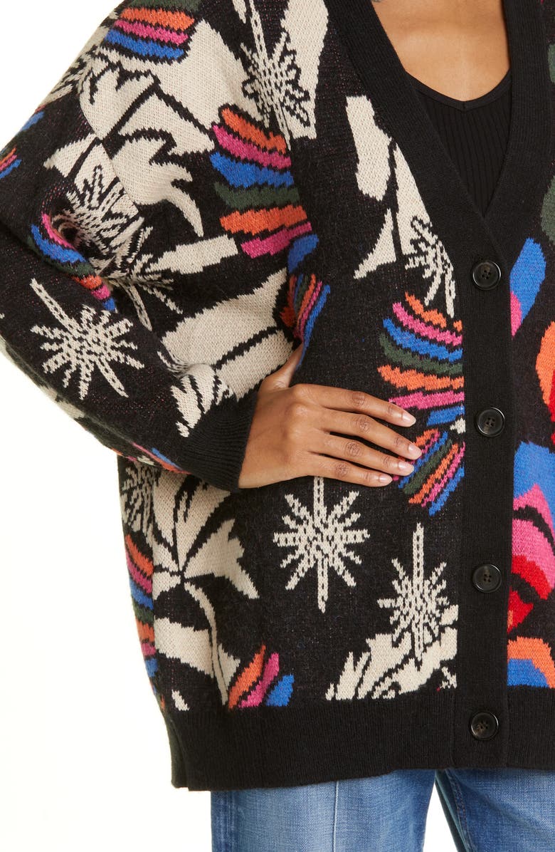 FARM Rio Mix Jacquard Pattern Cardigan, Alternate, color, 