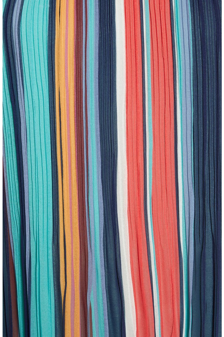 Pleated Top, Alternate, color, NAVY MULTI STRIPE